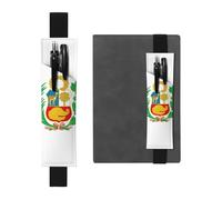 Porte-stylo en cuir noir avec motif drapeau YYHHAOFA du Pérou - Bande élastique réglable de 21,1 à 4,6 cm pour cahiers, agendas, manuels et planificateurs