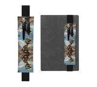 Porte-stylo en cuir noir avec motif WZYWHJ drôle de petit dinosaure - Bande élastique en cuir PVC de qualité supérieure pour cahiers, journaux et planificateurs