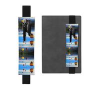 Porte-stylo en cuir noir avec motif WZYWHJ montgolfière dans le ciel - Bande élastique en cuir PVC de qualité supérieure pour cahiers, journaux et planificateurs