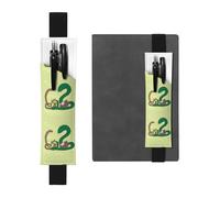 Porte-stylo en cuir noir - Marque-page - Graines de tournesol - Impression serpent - Bande élastique réglable de 21,1 à 4,6 cm - Pour ordinateur portable, agenda, journal intime
