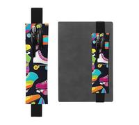 Porte-stylo en cuir noir - Marque-page HYTTER rétro - Bande élastique réglable - 21,1 à 4,6 cm - Pour cahiers, agendas, manuels et planificateurs
