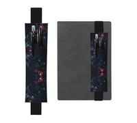Porte-stylo en cuir noir - Marque-page WHJSHOP The Girl in The Dream - Bande élastique réglable de 21,1 à 4,6 cm - Pour ordinateur portable, agenda, journal intime