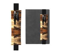 Porte-stylo en cuir noir marque-page WZYWHJ Broken Old Airplanes. Motif : bande élastique en cuir PVC de qualité supérieure pour cahiers, journaux et planificateurs