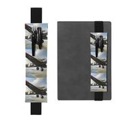 Porte-stylo en cuir noir MJHKXLJ 2 guerre mondiale motif avion bande élastique réglable 21,1 à 4,6 cm pour cahiers, agendas, journal intime