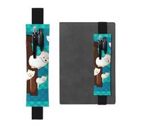 Porte-stylo en cuir noir MJHKXLJ mignon petit raton laveur avec bande élastique réglable de 21,1 à 4,6 cm pour ordinateur portable, agenda, journal intime