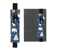 Porte-stylo en cuir noir pour marque-page JKIEGOQ chasse cerf, ours, élan, bande élastique réglable de 21,1 à 4,6 cm pour ordinateur portable, agenda, journal intime