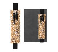 Porte-stylo en cuir noir pour marque-page WZYWHJ Cookies Aliments Pépites de chocolat Biscuits Imprimés - Cuir PVC de qualité supérieure avec bande élastique pour cahiers, journaux et planificateurs