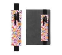 Porte-stylo en cuir noir pour marque-page WZYWHJ taches d'aquarelle éclaboussures de peinture - Bande élastique en cuir PVC de qualité supérieure pour cahiers, journaux et planificateurs
