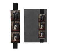 Porte-stylo en cuir noir pour marque-page YYHWHJDE Dalmatien regardant la télévision Bande élastique réglable 21,1 à 4,6 cm Convient à la plupart des ordinateurs portables agendas