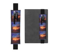 Porte-stylo en cuir noir pour YYHWHJDE Watch The Fields and The Sunset Printing Bande élastique réglable 21,1-4,6 cm Convient à la plupart des ordinateurs portables agendas