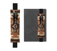 Porte-stylo en cuir noir réglable de 21,1 à 4,6 cm, convient à la plupart des carnets, agendas, manuels, planificateurs, motifs amérindiens, imprimés