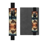 Porte-stylo en cuir noir signet WZYWHJ Dreaming of The Pyramids of Khufu Prints - Cuir PVC de qualité supérieure avec bande élastique pour cahiers, journaux et planificateurs