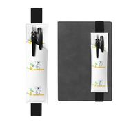 Porte-stylo en cuir noir WHJSHOP Koala Crossing The Road Prints Bande élastique réglable 21,1 à 4,6 cm Convient à la plupart des ordinateurs portables agendas