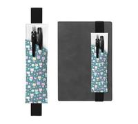 Porte-stylo en cuir noir WHJSHOP mignon petit renard avec bande élastique réglable de 21,1 à 4,6 cm pour ordinateur portable, agenda, journal intime