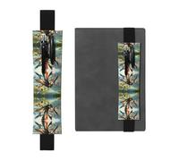 Porte-stylo en cuir noir WHJSHOP The Birds are Dancing Bande élastique réglable 21,1 à 4,6 cm pour cahiers, agendas, journal intime