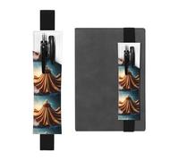 Porte-stylo en cuir noir WZYWHJ avec cape brillante imprimée - Bande élastique en cuir PVC de qualité supérieure pour cahiers, journaux et planificateurs