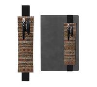 Porte-stylo en cuir noir WZYWHJ avec motifs tribaux africains imprimés - Bande élastique en cuir PVC de qualité supérieure pour cahiers, journaux et planificateurs