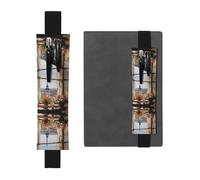 Porte-stylo en cuir noir WZYWHJ Beautiful Pylons in The Distance Prints - Bande élastique en cuir PVC de qualité supérieure pour cahiers, journaux et planificateurs