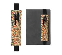 Porte-stylo en cuir noir WZYWHJ Maths Quiz Prints - Bande élastique en cuir PVC de qualité supérieure pour cahiers, journaux et planificateurs