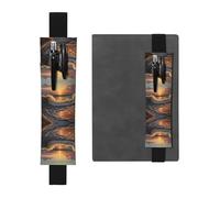 Porte-stylo en cuir noir WZYWHJ Sunrise at The Seaside Picture - Bande élastique en cuir PVC de qualité supérieure pour cahiers, journaux et planificateurs