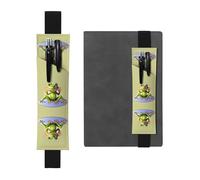 Porte-stylo en cuir noir WZYWHJ The Funny Frog Doing Yoga Prints - Bande élastique en cuir PVC de qualité supérieure pour cahiers, journaux et planificateurs