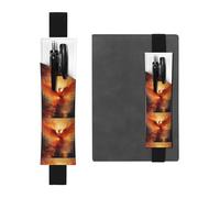 Porte-stylo en cuir noir WZYWHJ The Phoenix Reborn in Fire imprimé - Bande élastique en cuir PVC de qualité supérieure pour cahiers, journaux et planificateurs