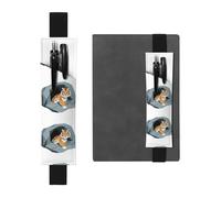 Porte-stylo en cuir noir YYHHAOFA avec motif tigre de Sibérie dans la grotte, bande élastique réglable de 21,1 à 4,6 cm pour cahiers, agendas, manuels, planificateurs