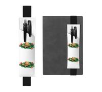 Porte-stylo en cuir noir YYHHAOFA Little Turtle in The Petals Bande élastique réglable de 21,1 à 4,6 cm pour cahiers, agendas, manuels et planificateurs