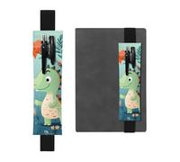 Porte-stylo en cuir noir YYHHAOFA Lovely Little Dinosaur Baby Pattern Bande élastique réglable de 21,1 à 4,6 cm pour carnets, agendas, manuels et planificateurs