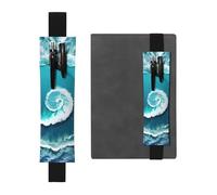 Porte-stylo en cuir noir YYHHAOFA Sea of Love avec bande élastique réglable de 21,1 à 4,6 cm pour carnets, agendas, manuels, planificateurs