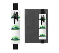 Porte-stylo en cuir noir YYHWHJDE Hills Under The Aurora avec bande élastique réglable de 21,1 à 4,6 cm, convient à la plupart des ordinateurs portables, agendas