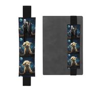 Porte-stylo en cuir noir YYHWHJDE Little Sheep regardant les étoiles bande élastique réglable 21,1 à 4,6 cm convient à la plupart des cahiers agendas