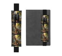 Porte-stylo en cuir noir YYHWHJDE Tyrannosaure Rex dans la forêt Bande élastique réglable de 21,1 à 4,6 cm Convient à la plupart des ordinateurs portables agendas