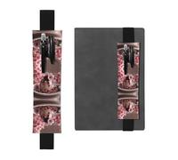 Porte-stylo en cuir pour marque-page GGNKDL Sakura Pudding Motif pudding pour journaux, agendas, planificateurs - Pochette à sangle réglable