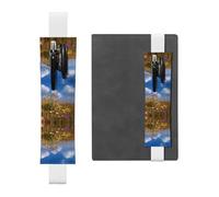 Porte-stylo en cuir pour marque-page GGNKDL Wildflowers on the Prairie Pattern for Hardcover Journals, agendas, planners - Sangle réglable