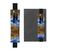 Porte-stylo en cuir pour marque-page GGNKDL Wildflowers on the Prairie Pattern for Hardcover Journals, agendas, planners - Sangle réglable