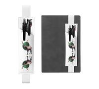 Porte-stylo en cuir pour marque-page JKDGOJ aurore boréale avec image d'élan pour journaux, agendas, planificateurs - Pochette à sangle réglable
