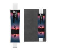 Porte-stylo en cuir pour marque-page LLKGOT Cactus Sunset Silhouette Impression pour journaux, agendas, planificateurs - Pochette à sangle réglable