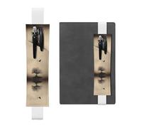 Porte-stylo en cuir pour marque-page LLKGOT Oies volant au-dessus de petits arbres Impression pour journaux, agendas, planificateurs - Pochette à sangle réglable