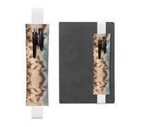 Porte-stylo en cuir pour marque-page RRKDOY Ants on The Beach imprimé pour journaux, agendas, planificateurs - Pochette à sangle réglable