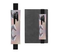 Porte-stylo en cuir RRKDOY avec motif licorne mélancolique imprimée pour journaux, agendas, planificateurs - Pochette à sangle réglable