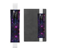 Porte-stylo en cuir RRKDOY Neon Spider Web imprimé pour journaux, agendas, planificateurs - Sangle réglable