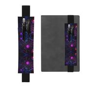 Porte-stylo en cuir RRKDOY Neon Spider Web imprimé pour journaux, agendas, planificateurs - Sangle réglable