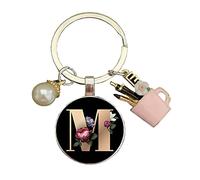Porte-stylo en forme de lettre de perle pour femme - Porte-clés en résine - 26 initiales de A à Z - Taille M
