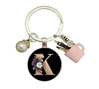Porte-stylo en forme de lettre de perle pour femme - Porte-clés en résine de A à Z - 26 initiales K