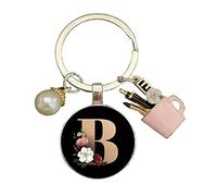 Porte-stylo en forme de lettre en perle pour femme - Porte-clés en résine de A à Z - 26 initiales - Porte-clés B