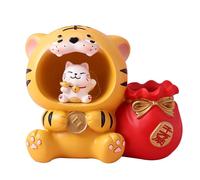 Porte-Stylo En Résine Légère En Forme De Tigre, Porte-Crayon, Brosse, Ciseaux, Ornements De Bureau, Décoration Pour La Maison Et Le Bureau