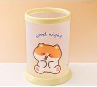 Porte-stylo pliant mignon Cartoon Round étudiant Bureau Stationerie Boîte de rangement Shiba Inu