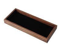 Porte-Stylo Plumier en Bois Véritable Boîte de Bureau Plateau de Rangement pour Pen, Stylos, Clés, pièces de Monnaie (Brown/Walnut Wood)