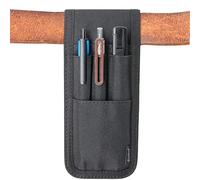 Porte-stylo, pochette porte-crayon, étui pour ceinture, peut contenir plusieurs stylos, règle de 15,2 cm, 2 stylos et un marqueur. Fabriqué en tissus durables, détachable, noir.